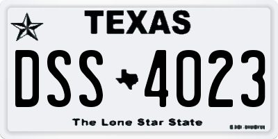 TX license plate DSS4023