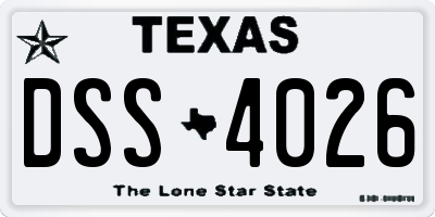 TX license plate DSS4026