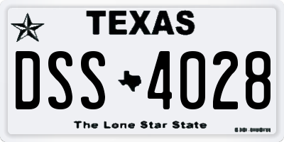 TX license plate DSS4028