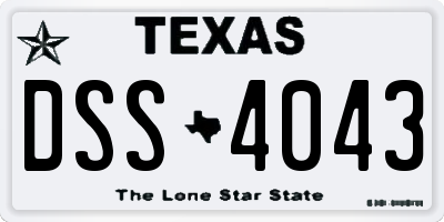 TX license plate DSS4043