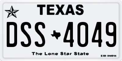 TX license plate DSS4049