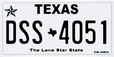 TX license plate DSS4051