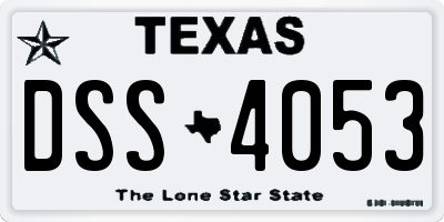 TX license plate DSS4053