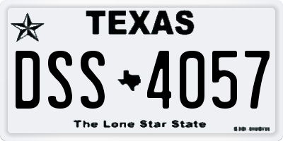 TX license plate DSS4057