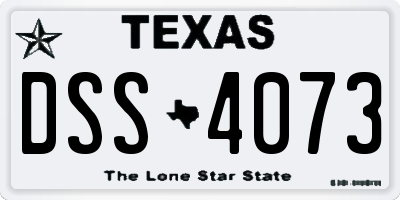 TX license plate DSS4073