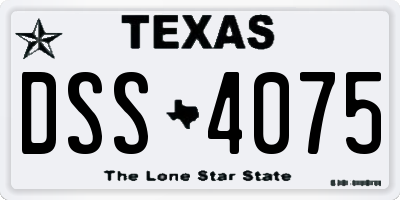 TX license plate DSS4075