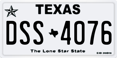 TX license plate DSS4076