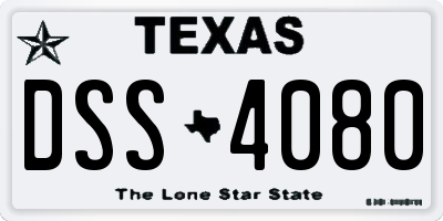 TX license plate DSS4080