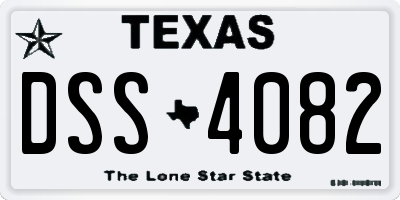TX license plate DSS4082