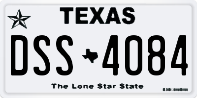 TX license plate DSS4084