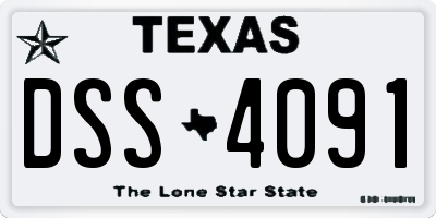 TX license plate DSS4091