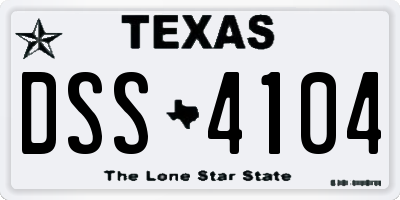 TX license plate DSS4104