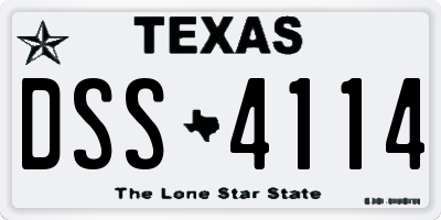 TX license plate DSS4114