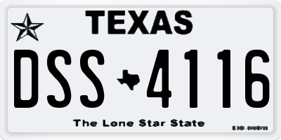 TX license plate DSS4116
