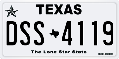 TX license plate DSS4119