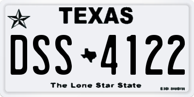 TX license plate DSS4122