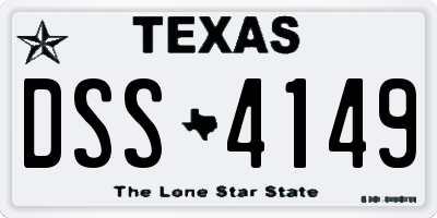 TX license plate DSS4149