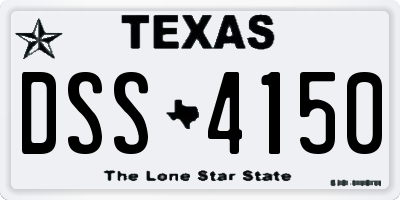 TX license plate DSS4150