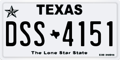 TX license plate DSS4151