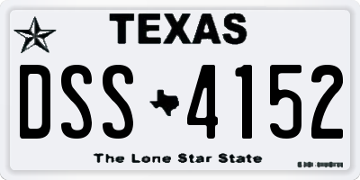 TX license plate DSS4152