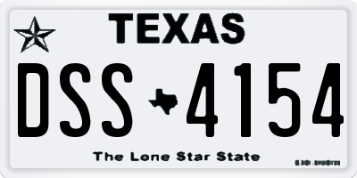 TX license plate DSS4154