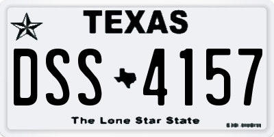 TX license plate DSS4157