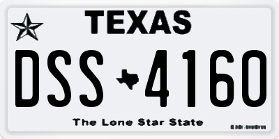 TX license plate DSS4160