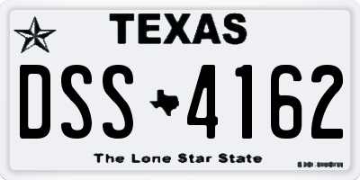 TX license plate DSS4162