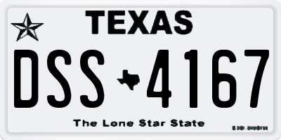 TX license plate DSS4167