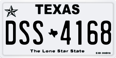 TX license plate DSS4168