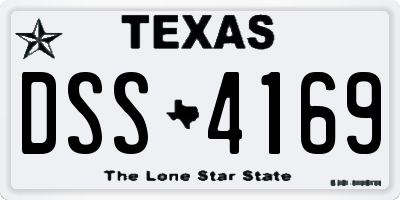 TX license plate DSS4169