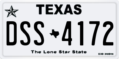 TX license plate DSS4172