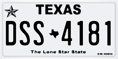 TX license plate DSS4181