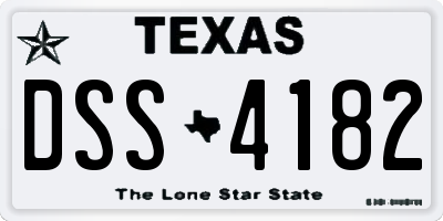 TX license plate DSS4182
