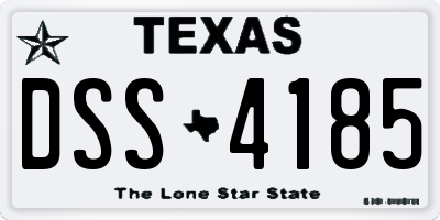 TX license plate DSS4185