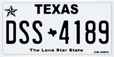 TX license plate DSS4189