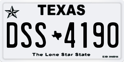 TX license plate DSS4190
