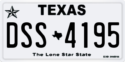 TX license plate DSS4195