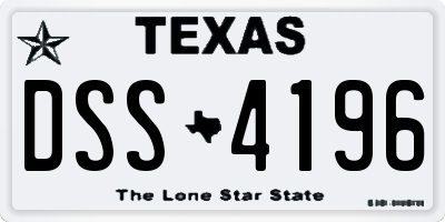 TX license plate DSS4196