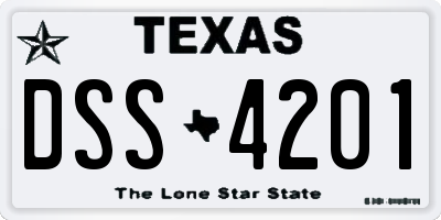 TX license plate DSS4201