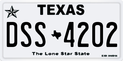 TX license plate DSS4202