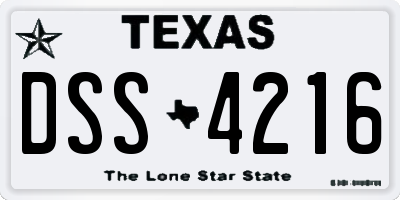 TX license plate DSS4216