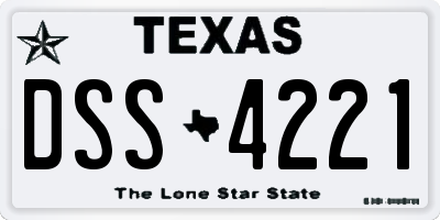 TX license plate DSS4221