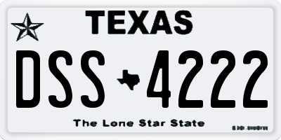 TX license plate DSS4222