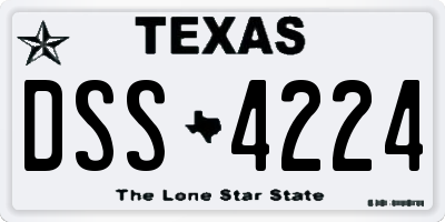 TX license plate DSS4224
