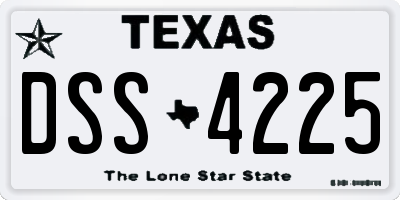 TX license plate DSS4225