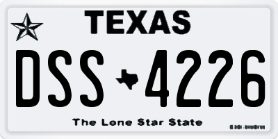 TX license plate DSS4226