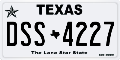 TX license plate DSS4227
