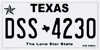 TX license plate DSS4230