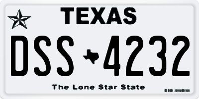 TX license plate DSS4232